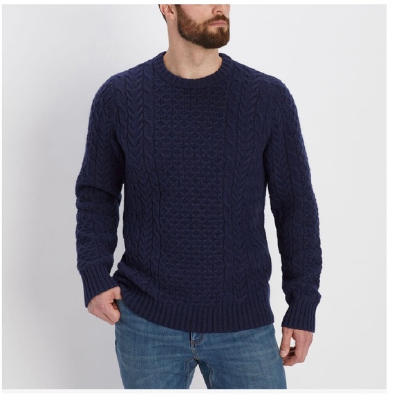 NWT🚀 Men's Shetland Wool Cable Sweater size L - Picture 7 of 10